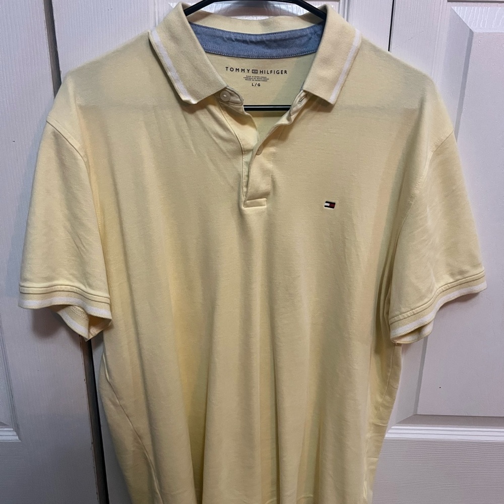 Tommy Hilfiger Men's Light Yellow Polo Shirt